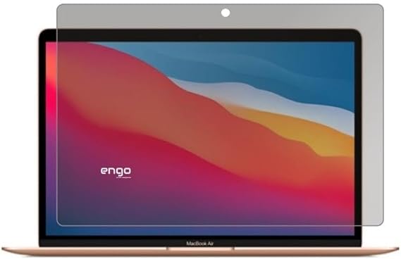 Engo Apple Macbook Air 13 İnç İle Uyumlu Hayalet Ekran Koruyucu Notebook, Yandan Görünmeyen Anti-Spy Gizlilik (Privacy) Laptop Koruması, 9h Nano Kırılmaz Esnek Cam, M1 2020, Retina 2020, 2019, 2018