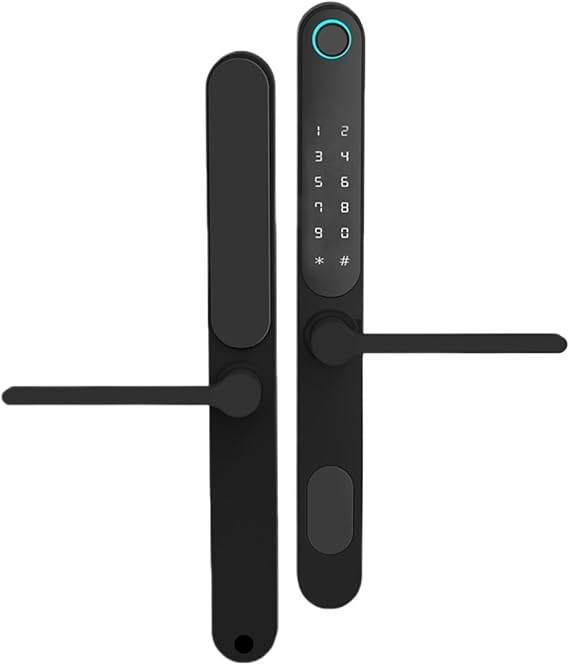 Smart Lock, Double-Side Weatherproof Outdoor Keyless Smart Mortise Lock Bluetooth Digital Keypad Aluminum Fingerprint Door Lock with for Front Door(2885(22X240))