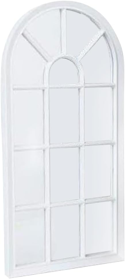 Window Style Mirror - Living Room Decor Hallway Home Panel Wall Glass 70cm Garden Modern | For Bathroom And Hallway Decoration | Stylish Mirror (White)
