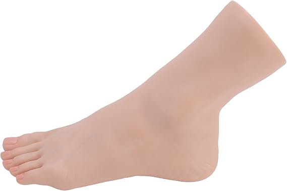 Silicone Foot Model Flexible Joint Positioning Mannequin Foot for Nail Art Photography Display Beauty Training Soft (Left )