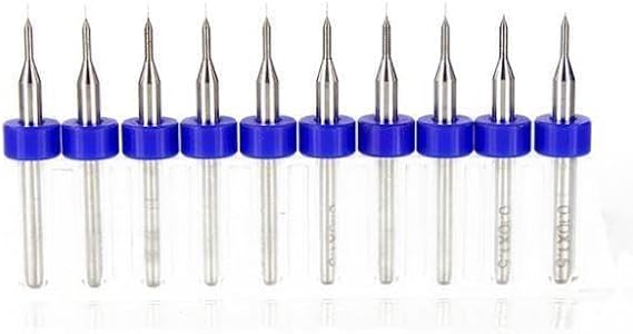 PCB Mikro Karbür CNC Matkap Ucu 10lu Set 0,15mm Tungsten 18 Shank