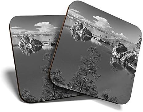 2 x Square Coasters - Lake Baikal Olkhon Russia Cork Backed Home Kitchen Accessory Tea Coffee Mug Mat #39210 [Energy Class A+]