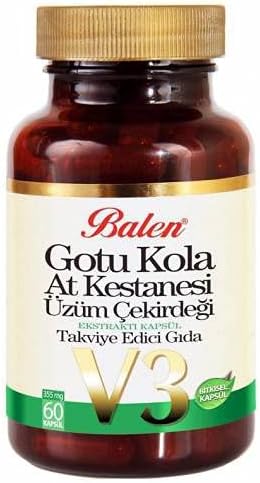 Balen Gotu Kola At Kestanesi Üzüm Çekirdeği Balen V3 60 Kapsül x 355 Mg