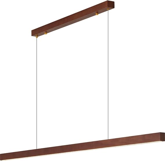 LED Dimmable Wood Linear Pendant Light for Dining Room, Kitchen Island, Living Room, Bar - Modern Island Lights