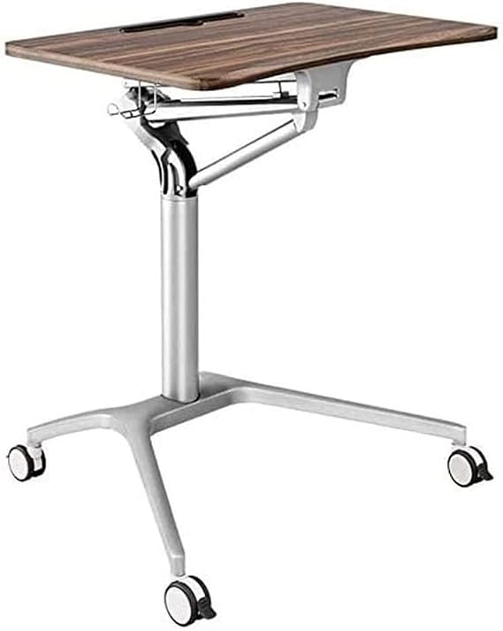 Adjustable Pneumatic Standing Desk, Height-Adjustable Sit Stand Desk for Home Office with Rolling Design for Healthy and Productive Workspace