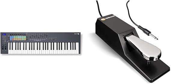 Novation FLkey 61 MIDI Keyboard for FL Studio & M-Audio SP-2 - Universal Sustain Pedal with Piano Style Action For MIDI Keyboards, Digital Pianos