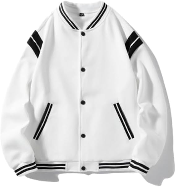 NITRY Men Jacket Men Personality Trend Handsome Transition Jacket Men Youth College Style Outdoor Jacket Casual Fashion Men Sport Baseball Jacket