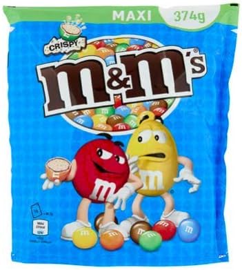 M&M Chocolate Crispy Candy | M&M's | Crispy Maxi | Total Weight 374 Grams
