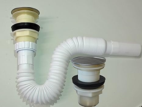 Ekershop Esnek sifon gider garnitürü Pop Up tahliye vanası tahliye lavabo
