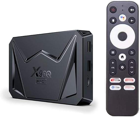 CHROX Android 14.0 TV Box, X96Q PRO+ Smart TV Box H728 Quad-Core 64-Bit ARM Cortex-A53 Support 8K/4K 2.4/5.0Ghz WIFI BT4.0 100/1000M HDMI 2.0 H.265 Set Top Box,4GB+64GB