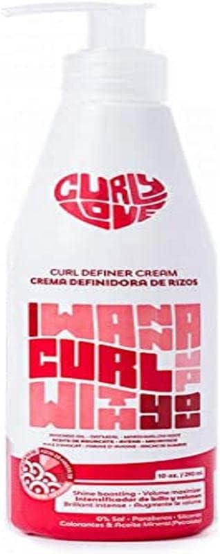 Curly Love Curl Definer Cream 290 ml - Defines Curls of Type 2b to 3b, Increases Shine and Maximises Volume