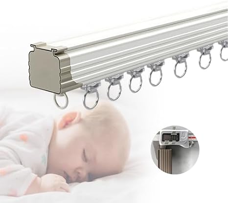 Ağır hizmet tipi perde rayları, çift sıralı, sessiz sistem, 1-5 m sürgülü ray, tavana veya duvara montaj, perde rayı, kamp odası ayırma sistemi