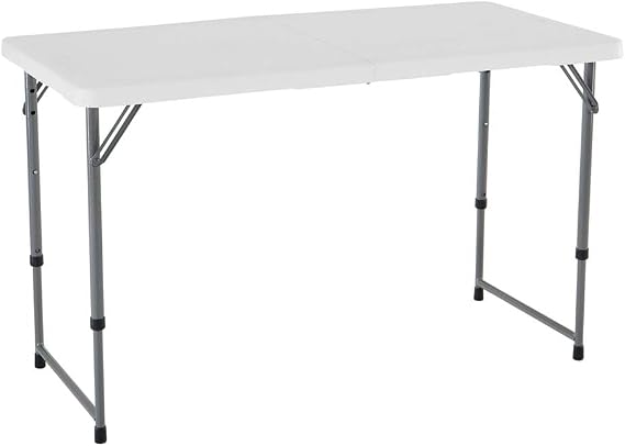 LIFETIME Height Adjustable Craft Camping and Utility Folding Table