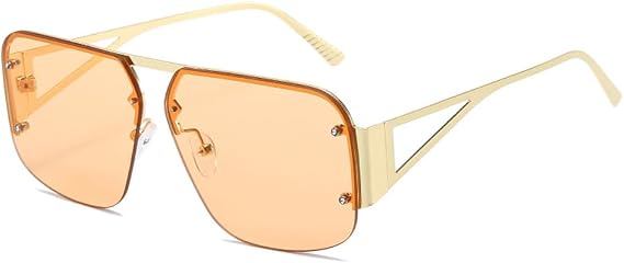Vintage Rimless Women Sunglasses 2024 New Trending Punk Candy Color Sun Glasses Female Shades UV400 Gradient Eyewear