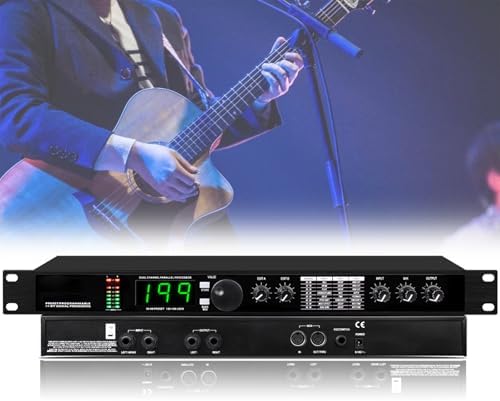 Professional audio processor equalizer, digital reverb processor, built-in 99 preset programs, 199 sound effect memories, preset/programmable 24-bit signal processing, suitable for recording studio