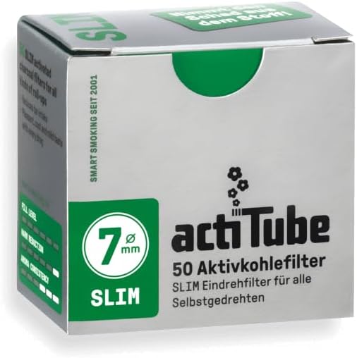 actiTube SLIM Activated Carbon Filter Pack of 50 Genuine Product