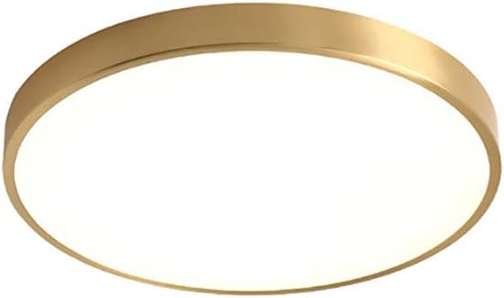 LED Dimmable Ceiling Light,Circular Golden Ceiling,Round Brushed Brass Flush Mount Ceiling Lamp,For Living Room Bedroom Kitchen Hallway Stairway With Remote Control Light Fixture-Three-color light cha [Energy Class A+++]