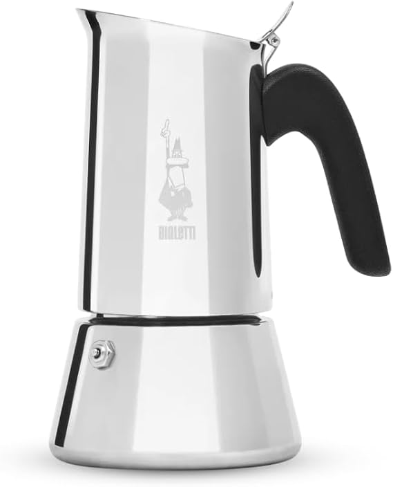 Bialetti - Venus: 6 Cups Ocak Üstü Espresso Pişirici - 235ml - Gümüş Renk - Paslanmaz Çelik Gövde - Patentli Güvenlik Valfi - Tüm Ocak Türleri İçin Uygundur (İndüksiyon Dahil) [Enerji Sınıfı A+]