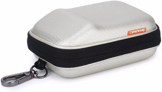 Compact Camera Case Waterproof Shockproof Silver Leather Hard Case Bag with Buckle for Sony Cyber-Shot DSC W530 Camera