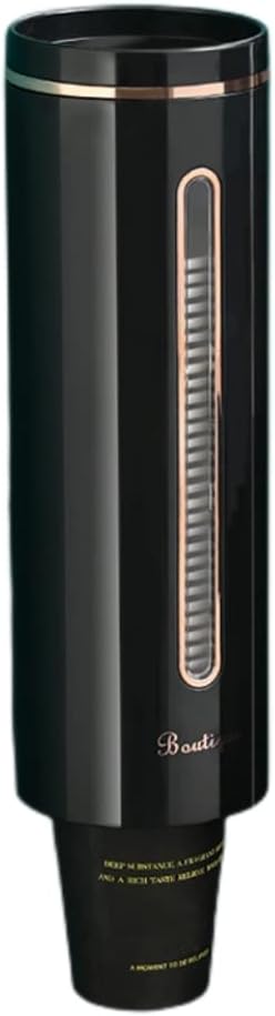 Disposable Cup Dispenser, Stylish and Luxury Wall Mounted Paper and Plastic Cup Hold 45 Cups, 7.6cm (Black)