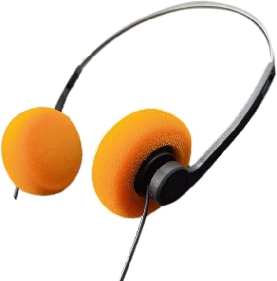 Orange Wired Stereo Headphones,Retro Over-Ear Headphones,Headphone,Lightweight Portable Headphone with Adjustable Headband,Electronics
