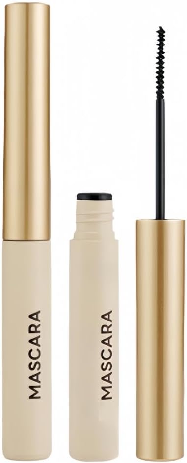 Waterproof Black Mascara with Small Brush for Lower/Fine Lashes/Sparse Eyelashes, No Clumping, Smudge-Proof, No Flaking, Natural