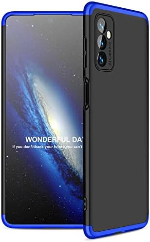 Spia Samsung Galaxy M52 ile uyumlu Kılıf Siyah-Mavi Carax Sert Kapak Orijinal Esnek İnce Geliştirilmiş Dayanıklı Darbe Karşıtı Koruyucu Yeni Nesil Tasarım (Samsung Galaxy M52, Siyah-Mavi)