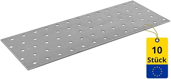 DMX PP14 Perforated Plate, 260 mm x 100 mm x 2.0 mm, Pack of 10, 4414