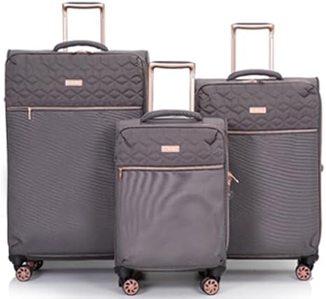 Eagle Light Weight Skyper Collection Expandable Suitcase Travel Flight Cargo Trolley Bag Case (Grey, Large)