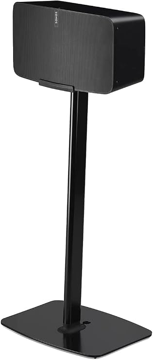 Flexson Floor Stand for Sonos Five and Play:5, Black, Single Pack for Soft and Hard Floors and Cable Management