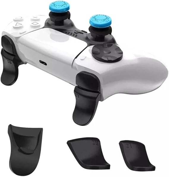 PS5 コントローラー 増量ボタン 5in1 セット PS5 ゲーム コントローラー 延長ボタン PS5 増量ボタン キャップ コントローラー 交換用ボタン ブルー