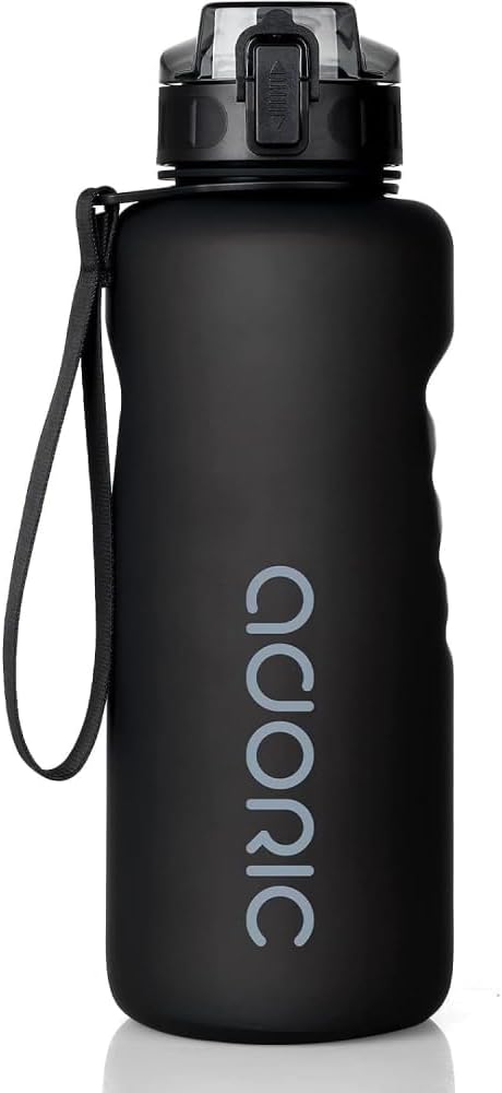ADORIC Water Bottle 1.5L Leak Proof Drinks Bottle, BPA Free Tritan, Black
