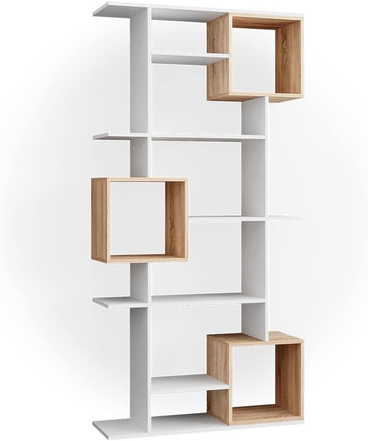 Vicco Room divider Cube, WhiteSonoma, 92 x 187.7 cm, for flexible room division and open storage