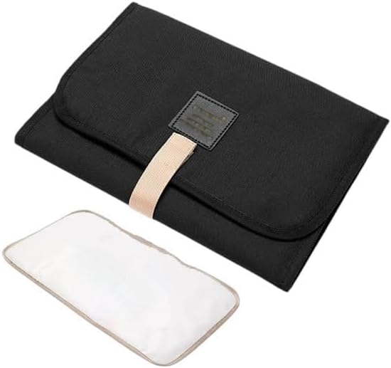 Baby Changing Mat, Folding Mats Waterproof Babies Nappy Change, Wipes Easily, Easy Clean, 50 x 70 cm, Black