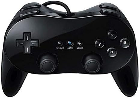 OSTENT Wired Classic Controller Pro Gamepad Joystick for Nintendo Wii Remote Console Video Game Color Black