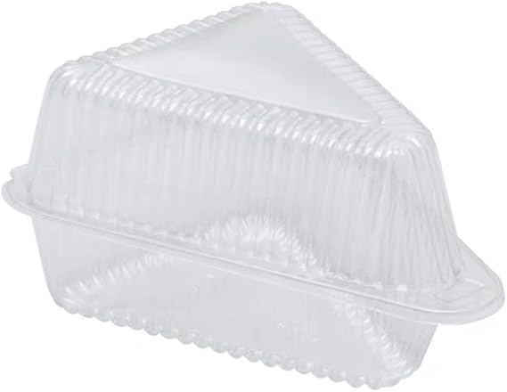 50 Pieces Cake Slice Container, Triangle Clear Dessert Box, Reusable and Stackable Food Packaging Box Triangular Disposable Plastic Stackable Holder for