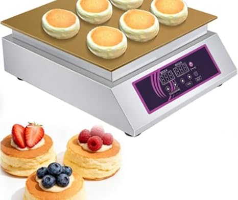 Commercial Electric Dorayaki & Pancake Maker, Stainless Steel Non-Stick Griddle, Versatile Muffins & Waffle Machine, Single-Head Design