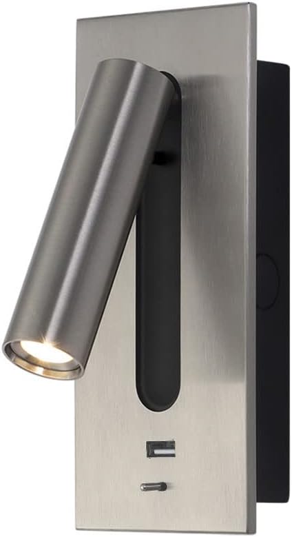 Wall Mounted LED Reading Lights, Recessed Bedside Wall Sconces LED Wall Lamp with USB Port/Switch, Rotatable Wall Spotlights Night Fixture for Bedroom Living Room Hotel, 3000K