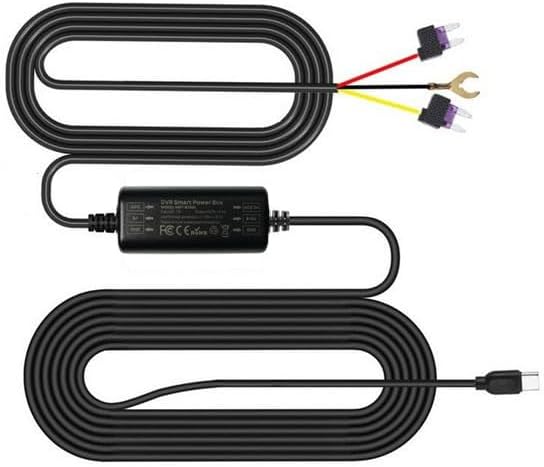 Coverzone 3 Metre Type-C Araba Hardwire Güç Kablosu 12/24V-5V Dönüştürücü – Otomobil Uyumlu Sürekli Güç Kaynağı, Park Modu Destekli Düşük Voltaj Korumalı Gizli Montaj Step-Down Kablo