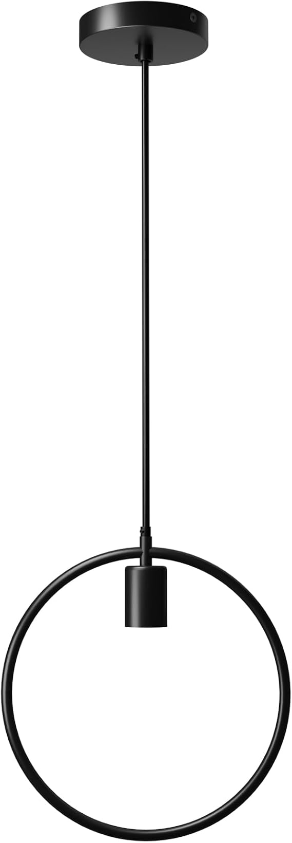LEDSone Circle Shape Black Pendant Ceiling Lights Shade Metal Frame E27 Holder DIY Minimalist Hanging Lights with Adjustable Wires for Living Room Coffee Shop Hotel Hallway Bar [Energy Class A]
