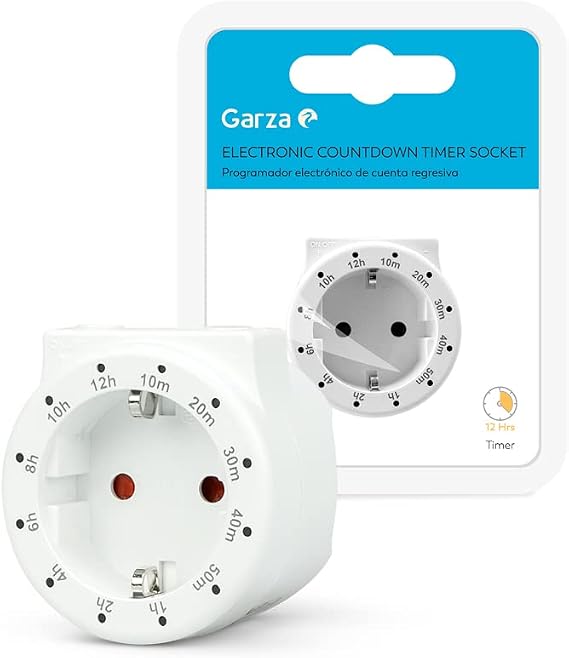 Garza - Plug-in Electronic Countdown Programmer (from 10 min to 12 hours) - White