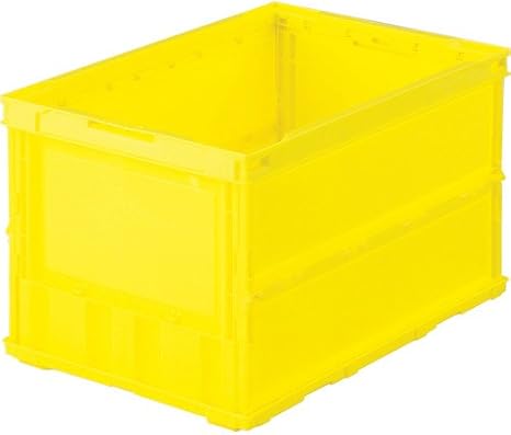 TRUSCO TR-O50B-Y Slim Folding Container, Skeleton Container, Storage Box, Storage Case, 5 Pieces Case Sale 20.8 x 14.4 x 2.3 inches 528 x 365 x 58 mm, No Lid, 1.0 gal 50 L, Yellow