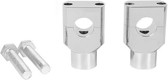 Riloer Motorcycle Handlebar Riser 1 Pair, Handle Bar Clamp Risers, UniV*ersal Fit 7/8 inch 22mm, Silver 22mm (7/8")