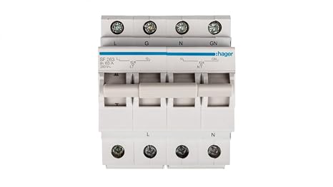 Hager - Modular Switch 2-pin 63A Together at the top i-0-ii 4M