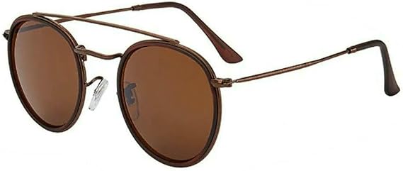 Sunglasses Round Retro Double Bridge Driving Sunglasses Metal Frame Outdoor Anti-Uv Glasses Unisex