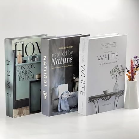 Bak Gel Al 3 Lü Kitap Görünümlü Dekoratif Kutu Seti, Iskandinav Tarz Modern Ev Dekorasyonu, Ofis Kütüphane Dekorasyonu, Hediye Set 1