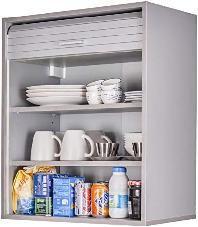 SIMMOB Kitchen Cupboard Wall Cabinet with Shutter Door Silver 60 x 35 x 72 cm BTH