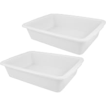 CALLARON 2pcs Medium Deep Plastic Laboratory Trays Rectangular Chemical Storage and Reagent Organizer Trays for Science Experiments and Lab Use