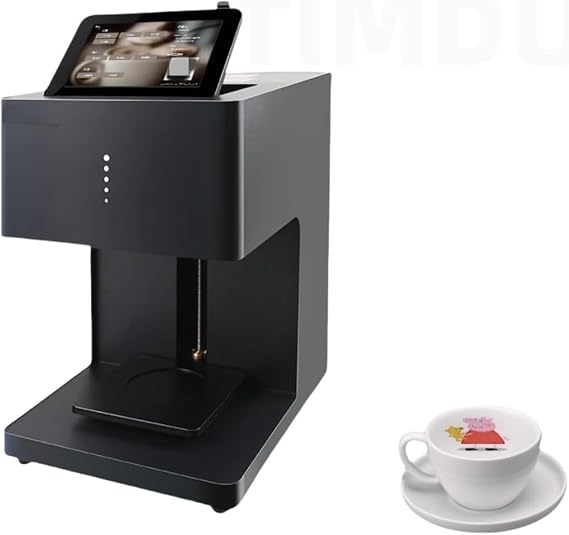 TIMDU Coffee Machine, Colorful Coffee Latte Art Machine, High Precision Food Printer, Touch Screen, Wi-Fi Connect, Upload Photos and Make Latte Art with One Click, Perfect for Hotel Restaurants, Cafes