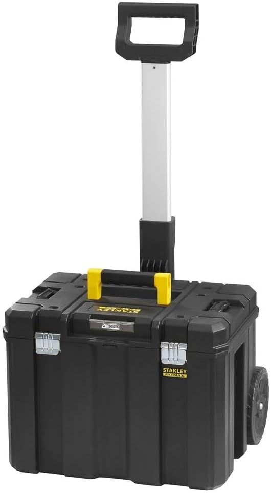 STANLEY FATMAX PRO-STACK 50L Mobile Storage Box with Heavy Duty Wheels, Metal Locks and Large Capacity, Black, FMST1-75753